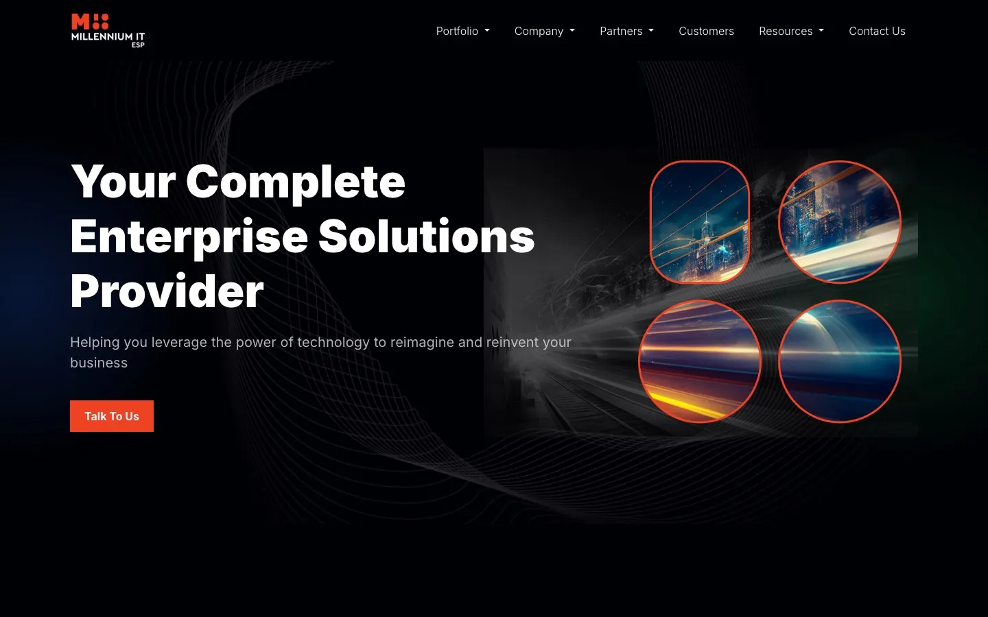 MillenniumIT ESP website on desktop