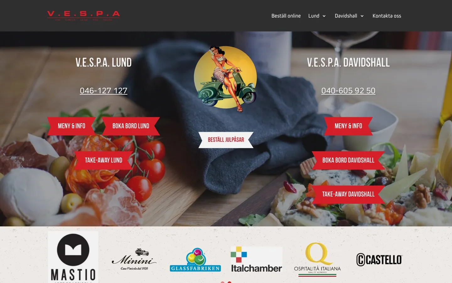 V.E.S.P.A. website on desktop